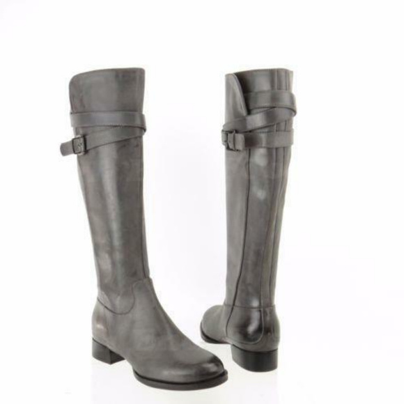 womens grey leather riding boots